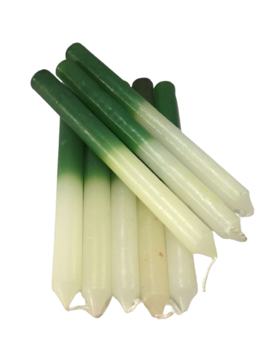 Vela verde com branca
