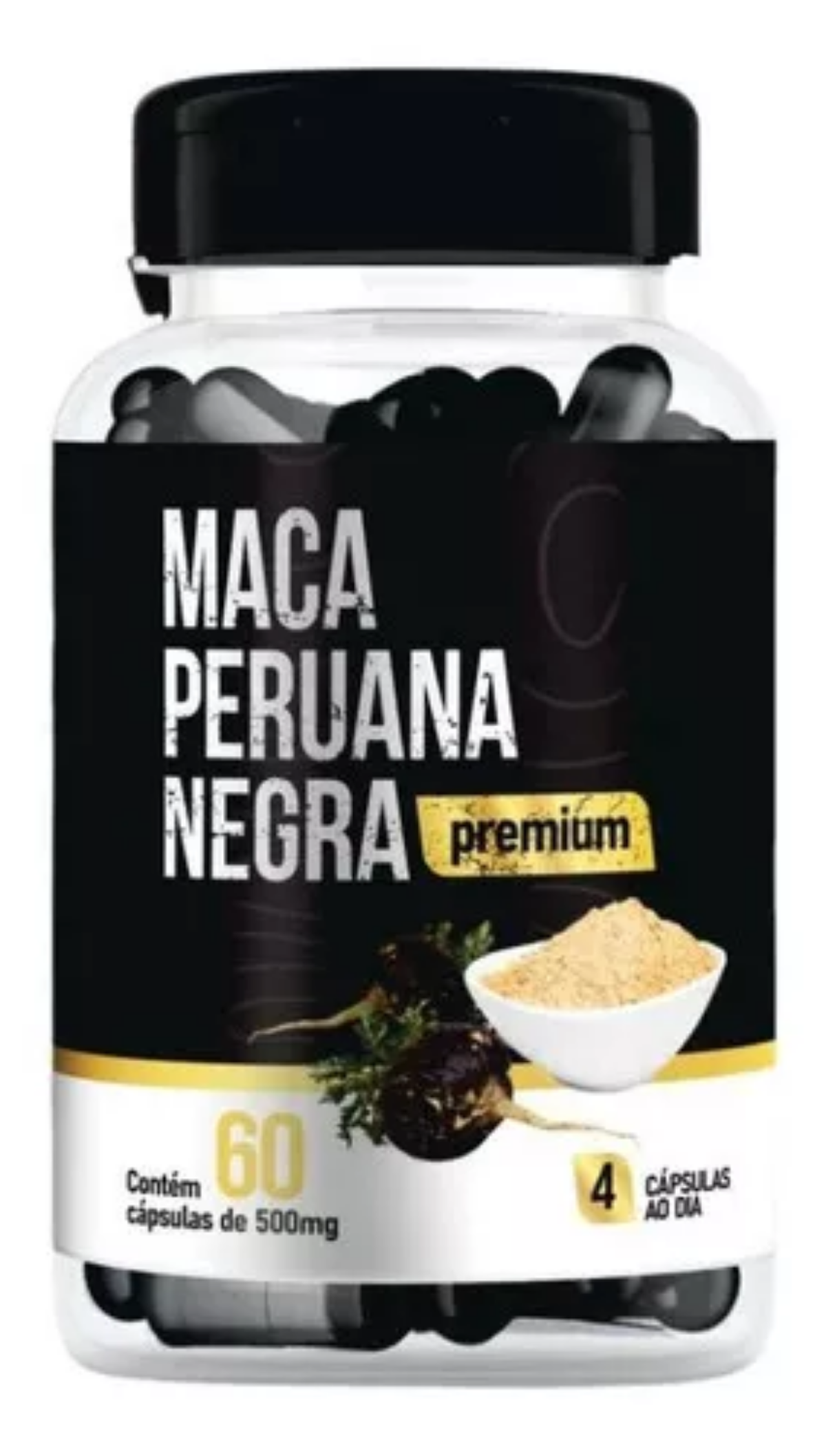 Cápsula de maca peruana negra Premium Natuvite 60 caps