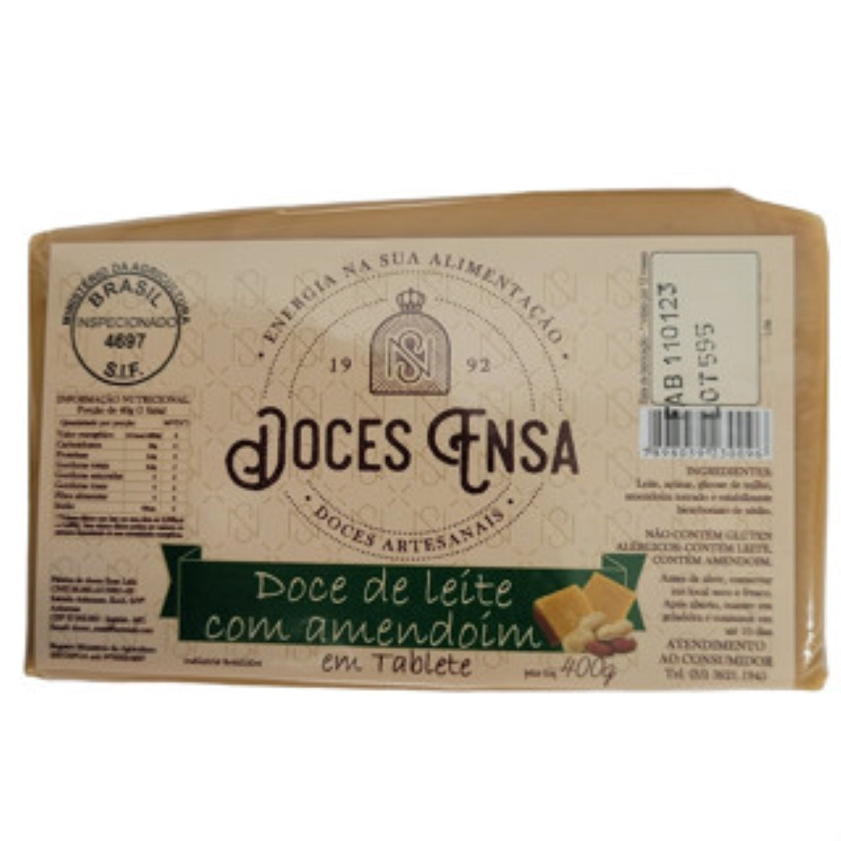Doce de Leite Ensa barra artesanal com Amendoim