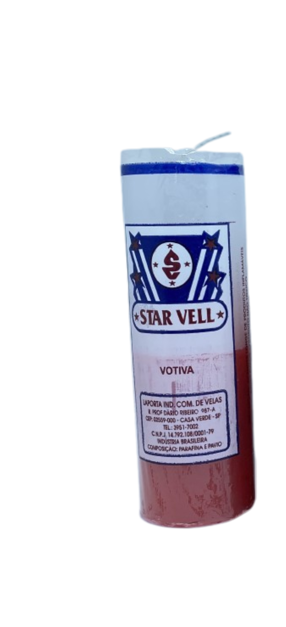 Vela 7 dias branca com vermelho