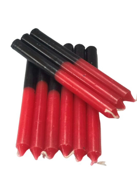 Vela preta com vermelho
