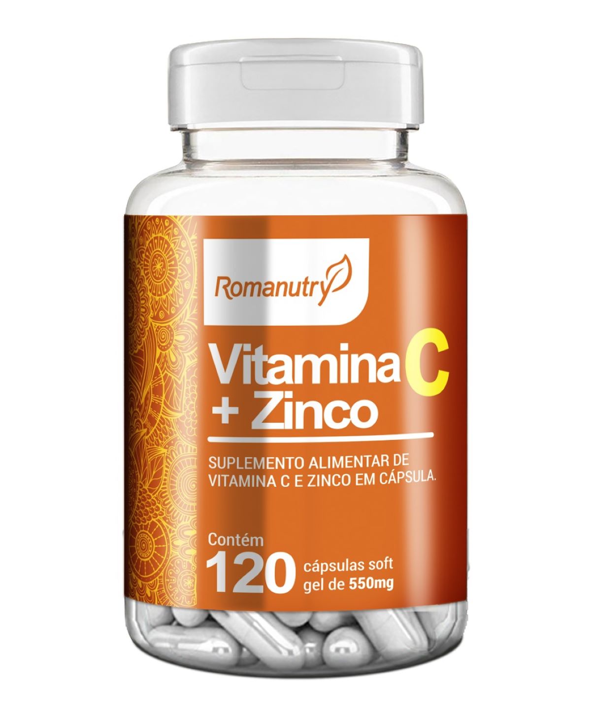 Cápsula Vitamina C + Zinco Romanutry 120 caps